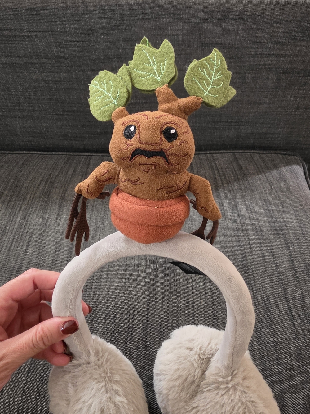 Wizarding World Harry Potter Mandrake Fuzzy Earmuffs | Official Merchandise